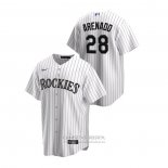 Camiseta Beisbol Hombre Colorado Rockies Nolan Arenado Replica Primera Blanco
