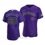 Camiseta Beisbol Hombre Colorado Rockies Ryan Castellani Autentico Alterno 2020 Violeta