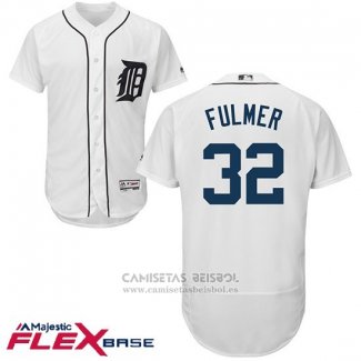 Camiseta Beisbol Hombre Detroit Tigers 32 Michael Fulmer Blanco Flex Base