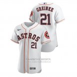 Camiseta Beisbol Hombre Houston Astros Zack Greinke Autentico Blanco