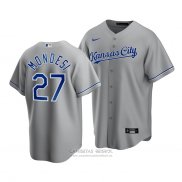 Camiseta Beisbol Hombre Kansas City Royals Adalberto Mondesi Replica Cool Base Road Gris
