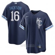 Camiseta Beisbol Hombre Kansas City Royals Bo Jackson 2022 City Connect Replica Azul