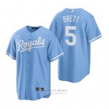 Camiseta Beisbol Hombre Kansas City Royals George Brett 5 Replica Alterno Azul