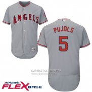 Camiseta Beisbol Hombre Los Angeles Angels 5 Albert Pujols Gris Flex Base