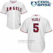 Camiseta Beisbol Hombre Los Angeles Angels Albert Pujols 5 Blanco Primera Cool Base