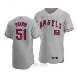 Camiseta Beisbol Hombre Los Angeles Angels Jaime Barria Autentico Road Gris