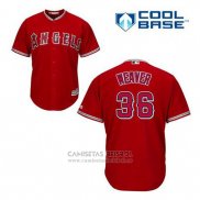 Camiseta Beisbol Hombre Los Angeles Angels Jerojo Weaver 36 Rojo Alterno Cool Base