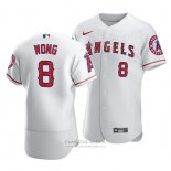 Camiseta Beisbol Hombre Los Angeles Angels Kean Wong Autentico Primera Blanco