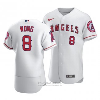 Camiseta Beisbol Hombre Los Angeles Angels Kean Wong Autentico Primera Blanco