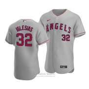 Camiseta Beisbol Hombre Los Angeles Angels Raisel Iglesias Autentico Road Gris