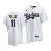 Camiseta Beisbol Hombre Los Angeles Dodgers A.j. Pollock 2021 Gold Program Replica Blanco