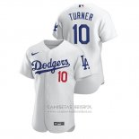 Camiseta Beisbol Hombre Los Angeles Dodgers Justin Turner Autentico Blanco