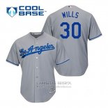 Camiseta Beisbol Hombre Los Angeles Dodgers Maury Wills 30 Gris Cool Base