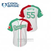 Camiseta Beisbol Hombre Los Angeles Dodgers Russell Martin Mexican Heritage Night Cool Base Blanco