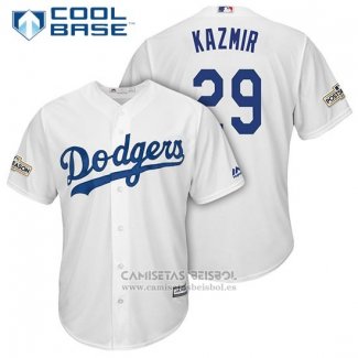 Camiseta Beisbol Hombre Los Angeles Dodgers Scott Kazmir Blanco Cool Base