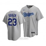 Camiseta Beisbol Hombre Los Angeles Dodgers Steven Souza Replica Gris2