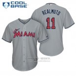 Camiseta Beisbol Hombre Miami Marlins 2017 Estrellas y Rayas J.t. Realmuto Gris Cool Base