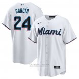 Camiseta Beisbol Hombre Miami Marlins Avisail Garcia Primera Replica Blanco