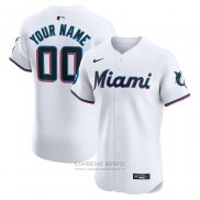 Camiseta Beisbol Hombre Miami Marlins Elite Primera Personalizada Blanco