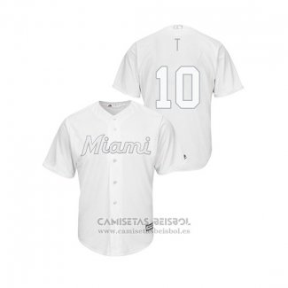 Camiseta Beisbol Hombre Miami Marlins Jt Riddle 2019 Players Weekend Replica Blanco