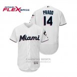 Camiseta Beisbol Hombre Miami Marlins Martin Prado Flex Base Autentico Collection Primera 2019 Blanco