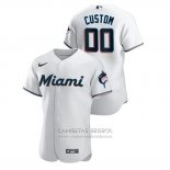 Camiseta Beisbol Hombre Miami Marlins Personalizada Autentico Nike Blanco