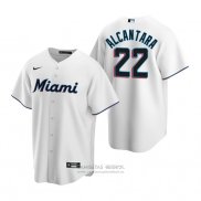Camiseta Beisbol Hombre Miami Marlins Sandy Alcantara Replica Primera Blanco