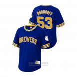 Camiseta Beisbol Hombre Milwaukee Brewers Brandon Woodruff Cooperstown Collection Azul