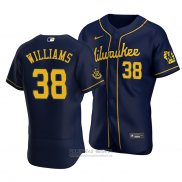 Camiseta Beisbol Hombre Milwaukee Brewers Devin Williams Autentico Alterno Azul