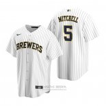 Camiseta Beisbol Hombre Milwaukee Brewers Garrett Mitchell Replica 2020 Blanco
