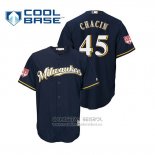 Camiseta Beisbol Hombre Milwaukee Brewers Jhoulys Chacin Cool Base Entrenamiento de Primavera 2019 Azul