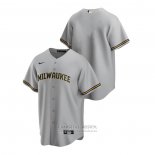 Camiseta Beisbol Hombre Milwaukee Brewers Replica Road Gris