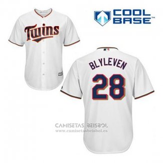 Camiseta Beisbol Hombre Minnesota Twins Bert Blyleven 28 Blanco Primera Cool Base