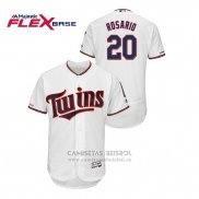 Camiseta Beisbol Hombre Minnesota Twins Eddie Rosario 150th Aniversario Patch Flex Base Blanco