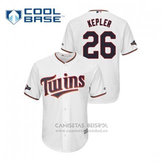 Camiseta Beisbol Hombre Minnesota Twins Max Kepler 2019 Postemporada Cool Base Blanco