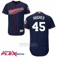 Camiseta Beisbol Hombre Minnesota Twins Phil Hughes Azul Autentico Collection Flex Base Custom