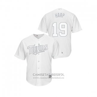 Camiseta Beisbol Hombre Minnesota Twins Ryne Harper 2019 Players Weekend Replica Blanco