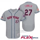 Camiseta Beisbol Hombre New York Mets 2017 Estrellas y Rayas Jeurys Familia Gris Flex Base