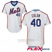 Camiseta Beisbol Hombre New York Mets 40 Bartolo Colon Flex Base Blanco