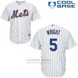 Camiseta Beisbol Hombre New York Mets 5 David Wright Blanco Cool Base