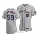 Camiseta Beisbol Hombre New York Mets Carlos Carrasco Autentico Road Gris