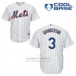 Camiseta Beisbol Hombre New York Mets Curtis Granderson 3 Blanco Primera Cool Base