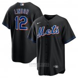 Camiseta Beisbol Hombre New York Mets Francisco Lindor 2022 Alterno Replica Negro