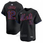 Camiseta Beisbol Hombre New York Mets Francisco Lindor Alterno Limited Negro Camiseta Beisbol Hombre New York Mets Francisco Lindor Alterno Limited Negro