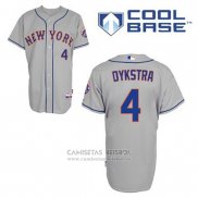 Camiseta Beisbol Hombre New York Mets Lenny Dykstra 4 Gris Cool Base