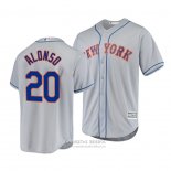 Camiseta Beisbol Hombre New York Mets Pete Alonso Cool Base Road Gris