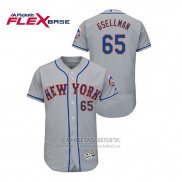 Camiseta Beisbol Hombre New York Mets Robert Gsellman 150th Aniversario Patch Autentico Flex Base Gris