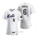 Camiseta Beisbol Hombre New York Mets Starling Marte Autentico Primera Blanco
