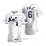 Camiseta Beisbol Hombre New York Mets Starling Marte Autentico Primera Blanco