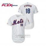 Camiseta Beisbol Hombre New York Mets Travis D'arnaud 150th Aniversario Patch Autentico Flex Base Blanco